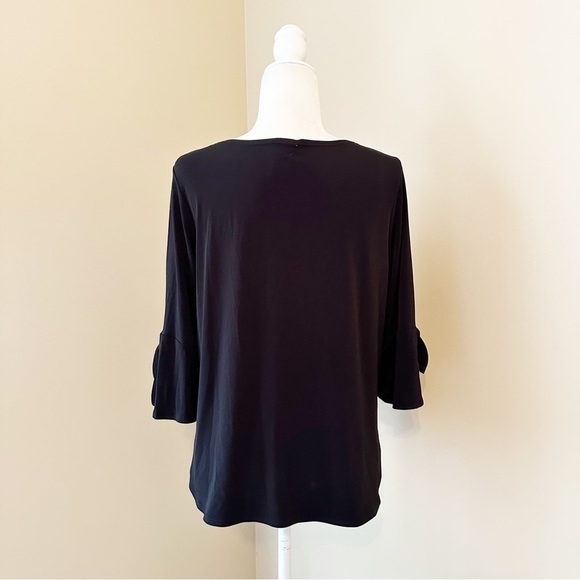Clara Sun Woo Tie Ruffle Sleeve Knit Top - Small - Picture 3 of 10